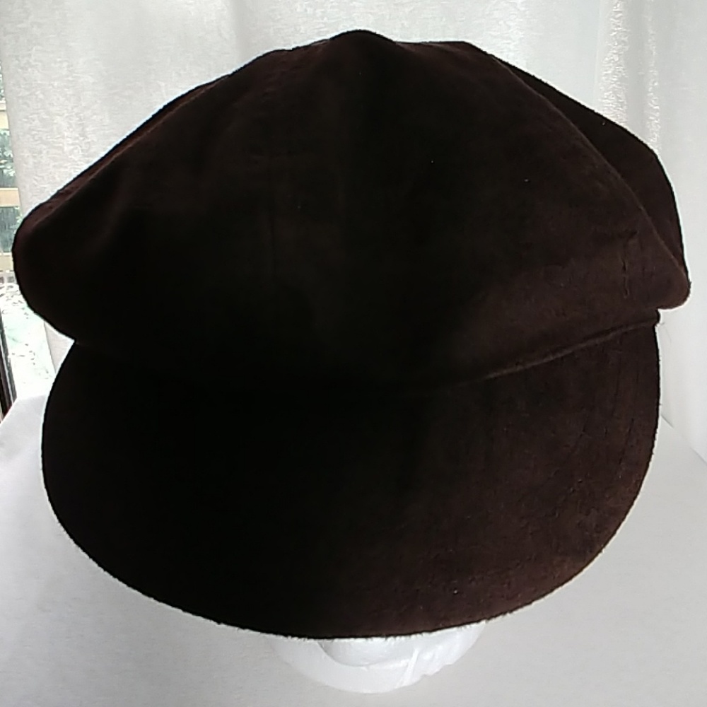 Brown Suede Brim Hat
